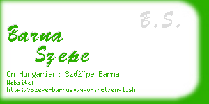 barna szepe business card